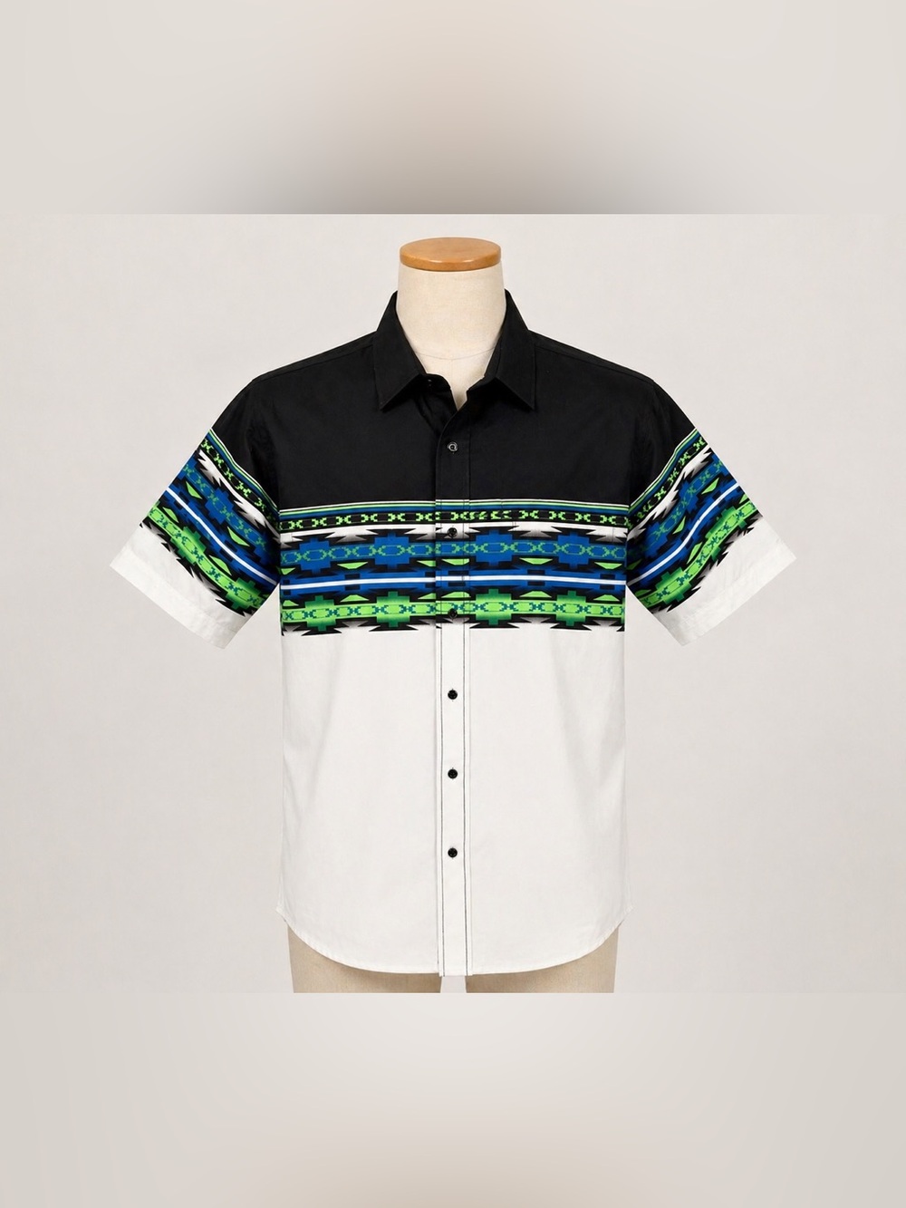 Vintage Brooks & Dunn Aztec Western Shirt L Southwestern Cowboy Button Up